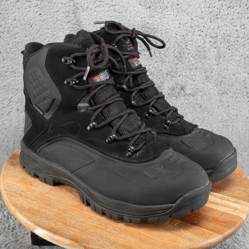 NORTIV 8 Winter Snow Boots Outdoor Waterproof Leather Hiking Men Size 11
